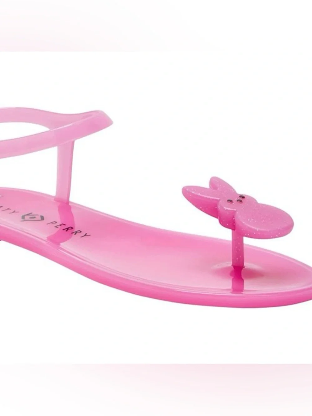 NEW KATY PERRY x PEEPS Pink Jelly Sandals with Bunny Design - Picture 10 of 12